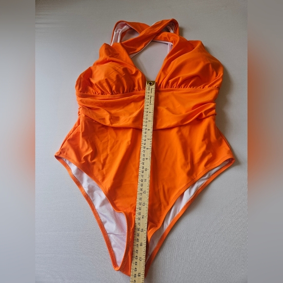 Hilinker- Women's ,Size XL , One-Piece Swimsuit Orange - Picture 4 of 6